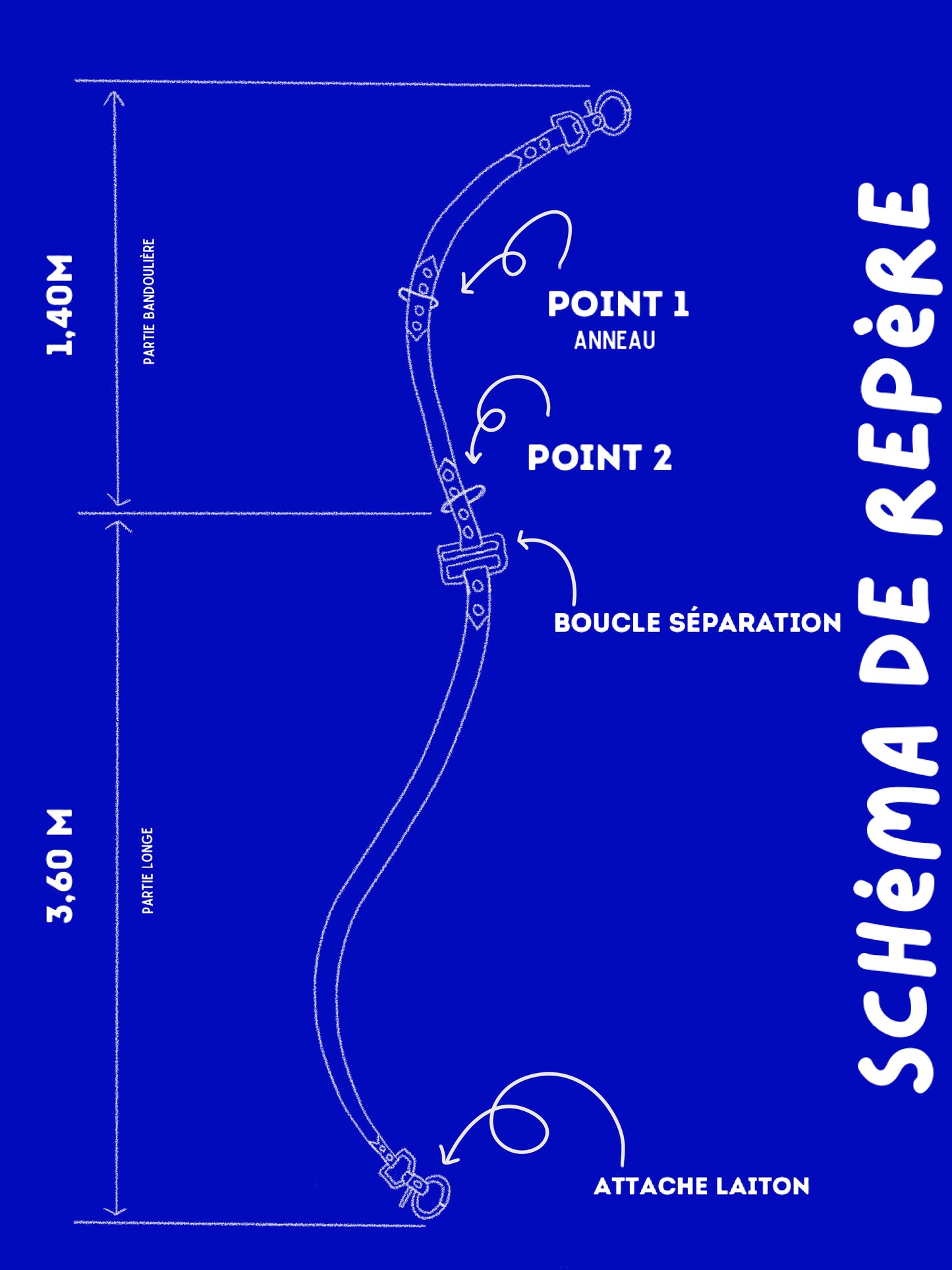 Longe bicolore multi-position 5 m